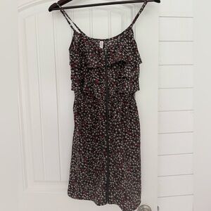 Xhilaration Black and Red Sparrow Midi Dress